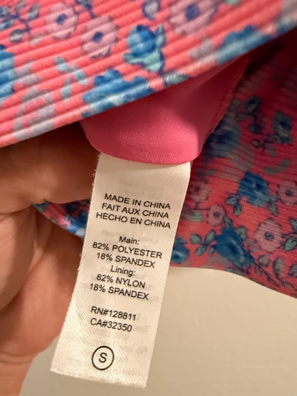 LoveShackFancy X Beach Riot Pink and Blue Floral Sports Bra and Leggings Set - Picture 6 of 16